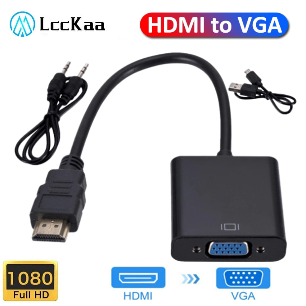 HD 1080P HDMI To VGA Converter HDMI Cable With Audio Power Supply HDMI Male To VGA Female Adapter For PS4 TV Box xbox TV Laptop - TIKIJTRONICS # 0