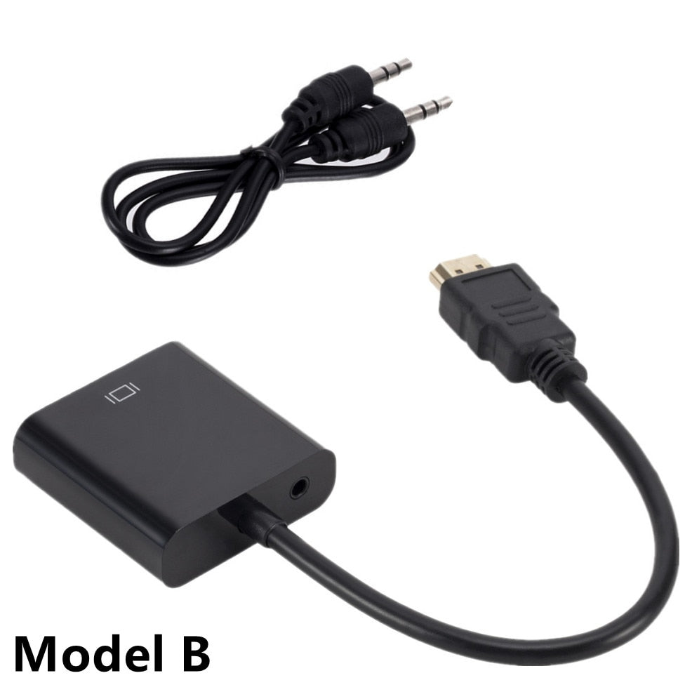 HD 1080P HDMI To VGA Converter HDMI Cable With Audio Power Supply HDMI Male To VGA Female Adapter For PS4 TV Box xbox TV Laptop - TIKIJTRONICS # 0