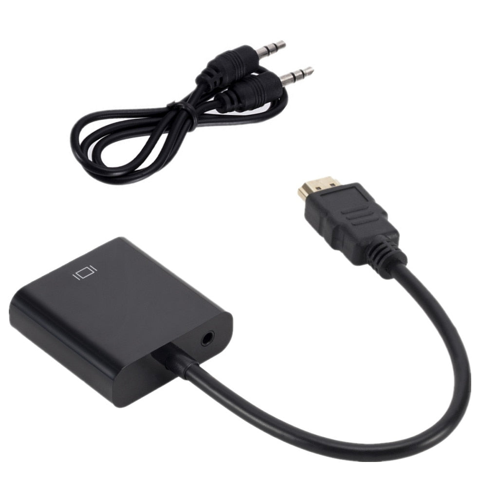 HD 1080P HDMI To VGA Converter HDMI Cable With Audio Power Supply HDMI Male To VGA Female Adapter For PS4 TV Box xbox TV Laptop - TIKIJTRONICS # 0