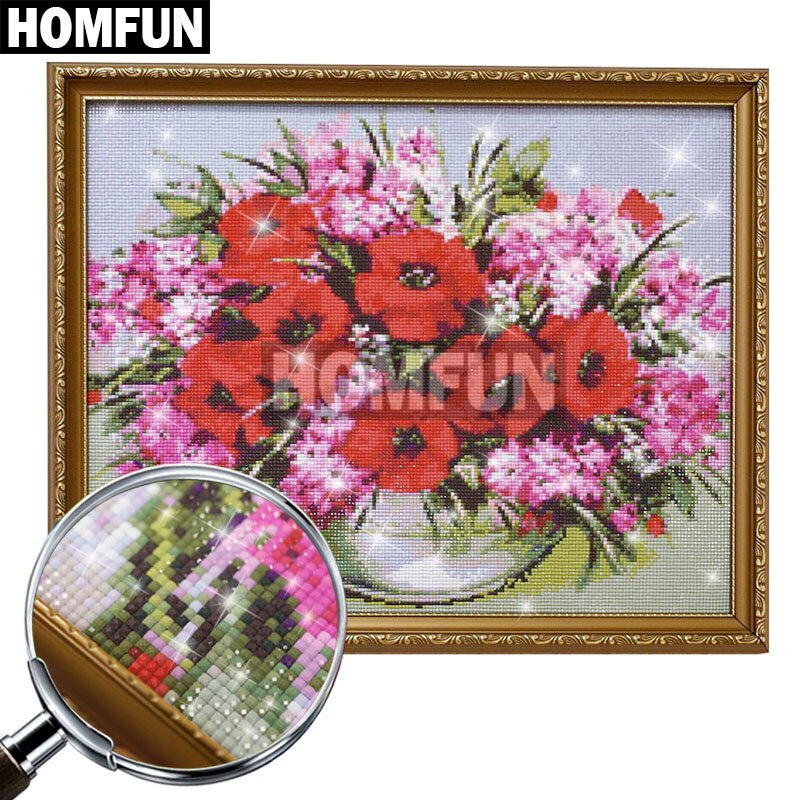 HOMFUN Art 5D Diy Diamond Painting "flower" Diamond Pictures Cross Stitch Full 3D Rhinestone Embroidery Home Decor A30004 - Premium 0 from TIKIJTRONICS - Just $2.28! Shop now at TIKIJTRONICS