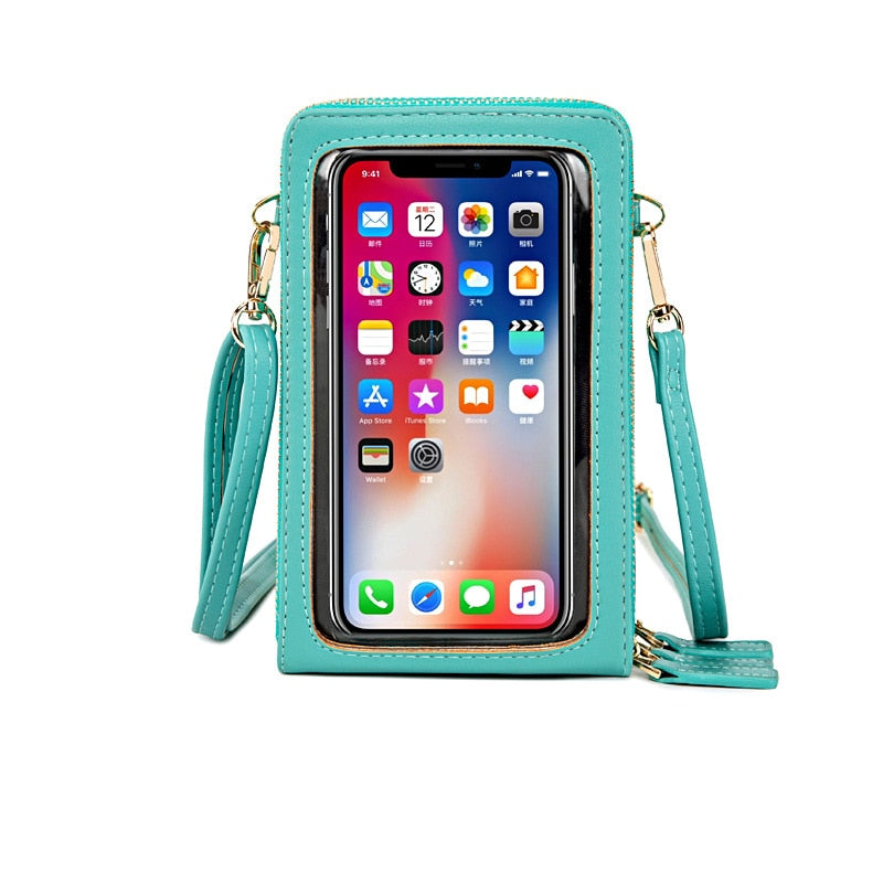 HOT Transparent Touchable Cell Phone Pocket Women's Shoulder Bag Pu Leather Ladies Crossbody Bags Female Small Handbag Purse - Premium 0 from TIKIJTRONICS - Just $12.20! Shop now at TIKIJTRONICS