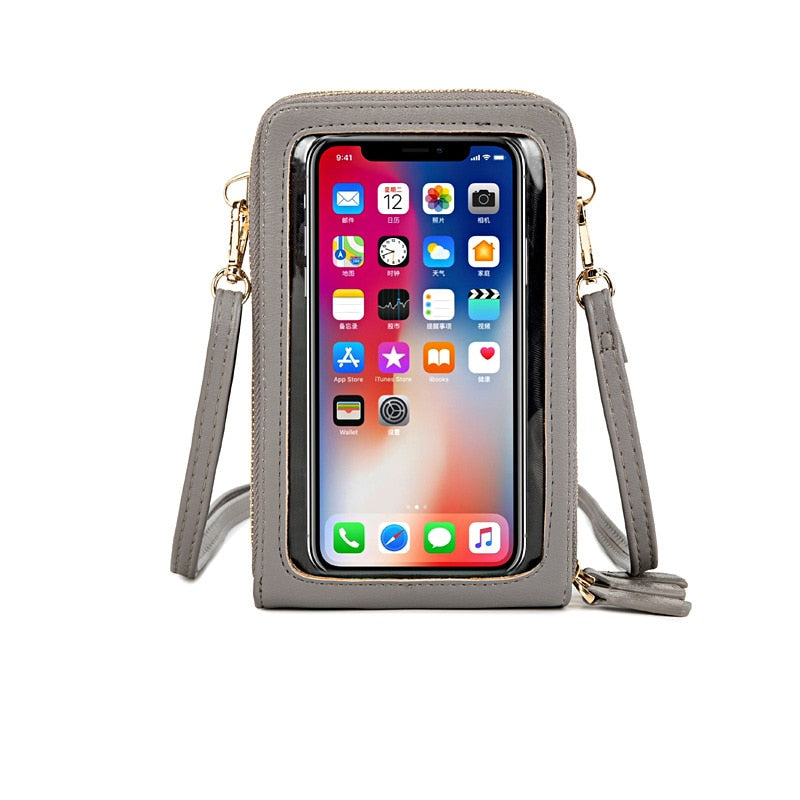 HOT Transparent Touchable Cell Phone Pocket Women's Shoulder Bag Pu Leather Ladies Crossbody Bags Female Small Handbag Purse - Premium 0 from TIKIJTRONICS - Just $12.20! Shop now at TIKIJTRONICS