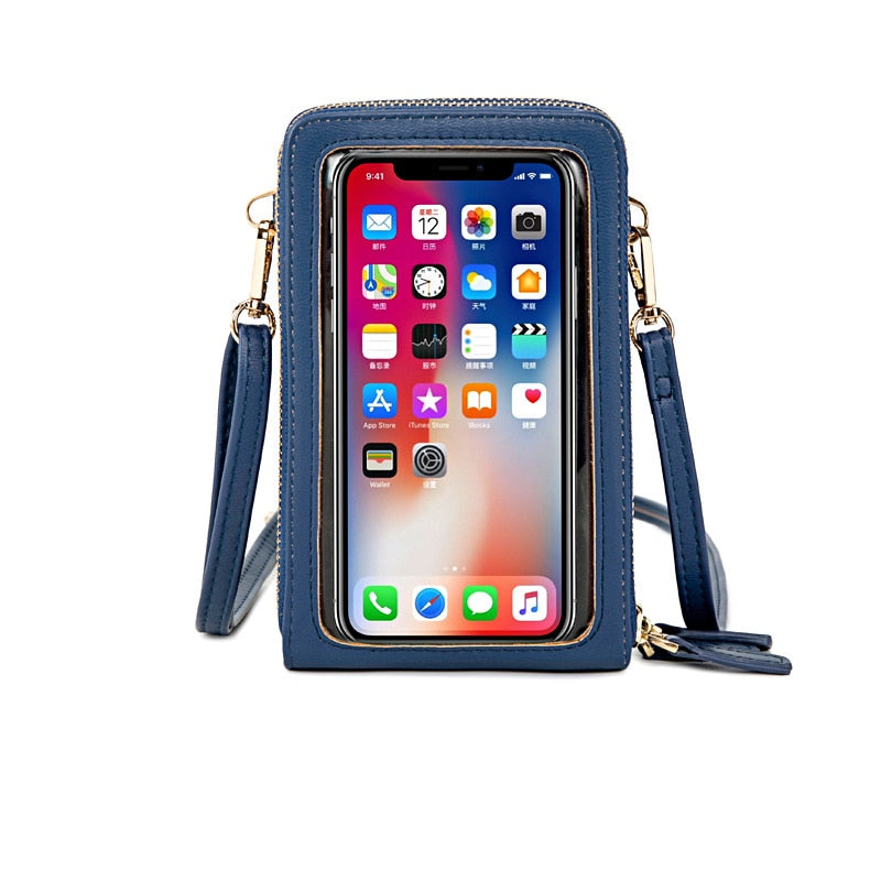 HOT Transparent Touchable Cell Phone Pocket Women's Shoulder Bag Pu Leather Ladies Crossbody Bags Female Small Handbag Purse - Premium 0 from TIKIJTRONICS - Just $12.20! Shop now at TIKIJTRONICS