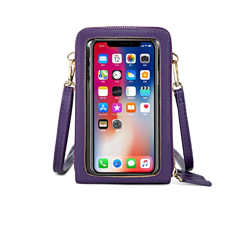 HOT Transparent Touchable Cell Phone Pocket Women's Shoulder Bag Pu Leather Ladies Crossbody Bags Female Small Handbag Purse - Premium 0 from TIKIJTRONICS - Just $12.20! Shop now at TIKIJTRONICS