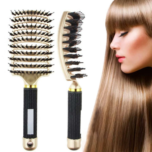 Hair Scalp Massage Comb Wet Dry Curly Detangle Hair Brush Bristle Nylon Hairdressing Brushes for Women Salon Hair Styling Tool - TIKIJTRONICS # 0