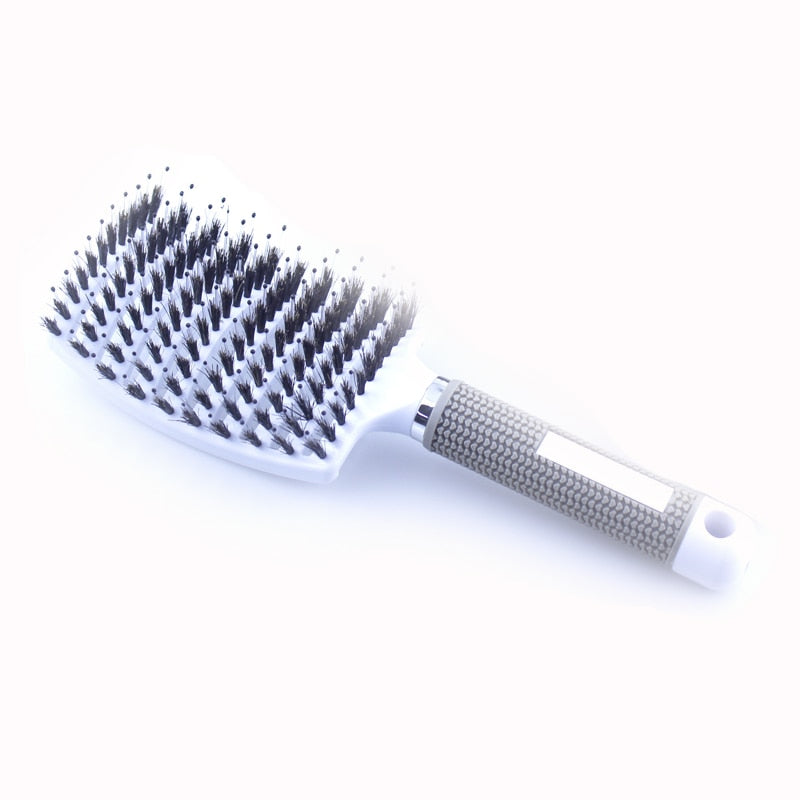 Hair Scalp Massage Comb Wet Dry Curly Detangle Hair Brush Bristle Nylon Hairdressing Brushes for Women Salon Hair Styling Tool - TIKIJTRONICS # 0