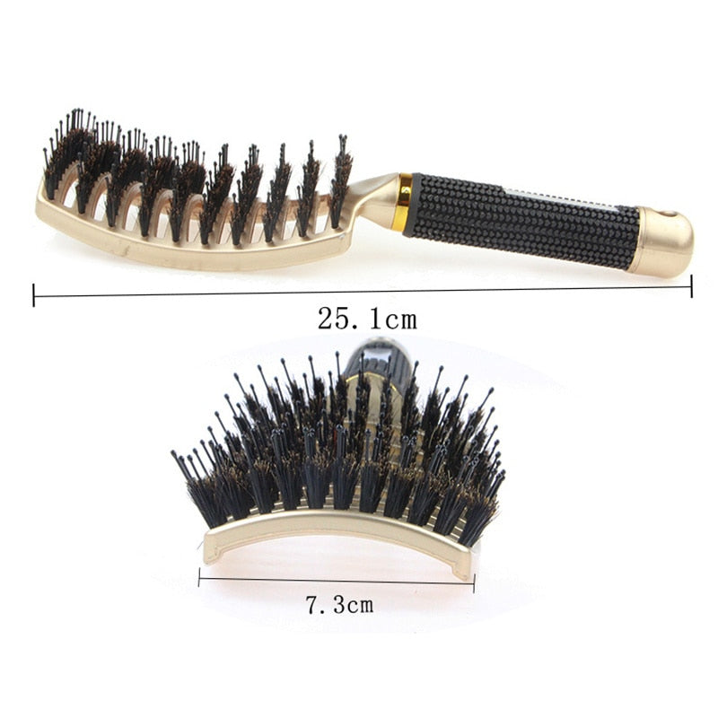 Hair Scalp Massage Comb Wet Dry Curly Detangle Hair Brush Bristle Nylon Hairdressing Brushes for Women Salon Hair Styling Tool - TIKIJTRONICS # 0