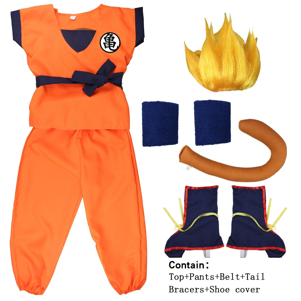 Halloween Adult Kids Suits Son Goku Gui Carnival Anime Cosplay Holiday Costumes Tail  Wrister Wig Blue Gold Children Dress Up - TIKIJTRONICS 0 SPECIFICATIONSSpecial Use: CostumesSource Type: Movie & TVOrigin: Mainland ChinaModel Number: ZA-304Material: PolyesterItem Type: SetsGender: UnisexDepartment Name: ChildrenComponents: Jumpsuits & Rompers,HeadgearCharacters: Goku-GuiCN: Zhejiang TIKIJTRONICS  (Store description)