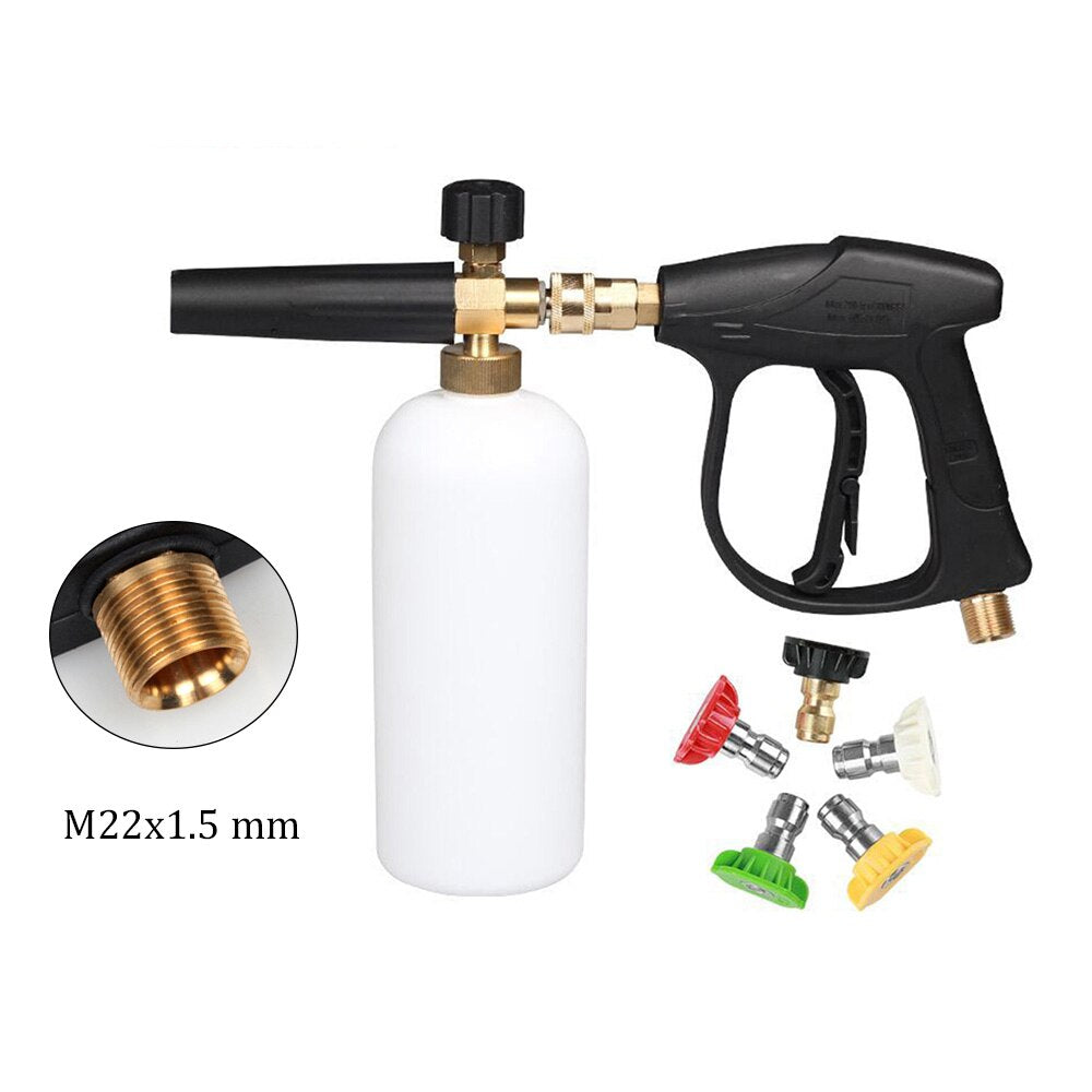 1L Car Washer Jet Adjustable Snow Foam Lance 1/4" Quick Release with 5 Nozzles for Car Washer Water Gun Cleaning Tools - TIKIJTRONICS 0 SPECIFICATIONSWith Water Pipes: NoWater Spray Type: Water ColumnSuits: M22 14MMOrigin: Mainland ChinaNozzle Material: CopperModel Number: ACCT062-03Interface Material: CopperHandle Type: Finger TypeBody Material: Engineering Plastic TIKIJTRONICS  (Store description)