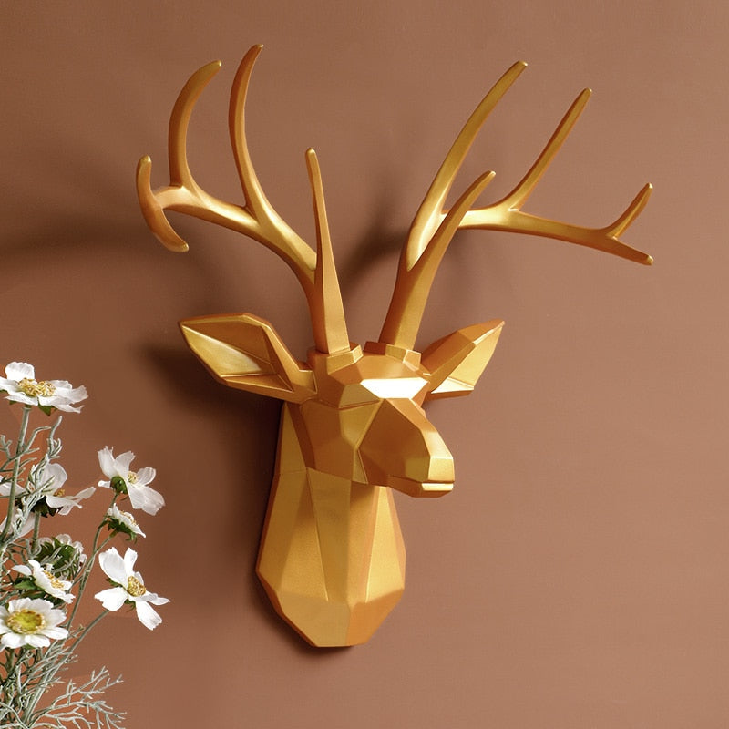 Wall Décor 3d Deer head decorative figures home decoration accessories Animal Sculputre Art for wall Living Room Deer statue - TIKIJTRONICS 0 SPECIFICATIONSTheme: AnimalRegional Feature: europeOrigin: Mainland ChinaMaterial: resinBrand Name: Homexw TIKIJTRONICS  (Store description)