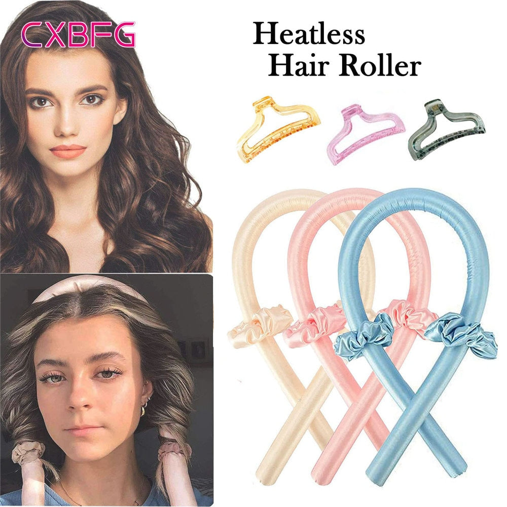 Heatless Curling Rod Headband No Heat Silk Curls Ribbon Hair Rollers Sleeping Soft Headband Lazy Hair Curlers Hair Styling Tools - TIKIJTRONICS # 0