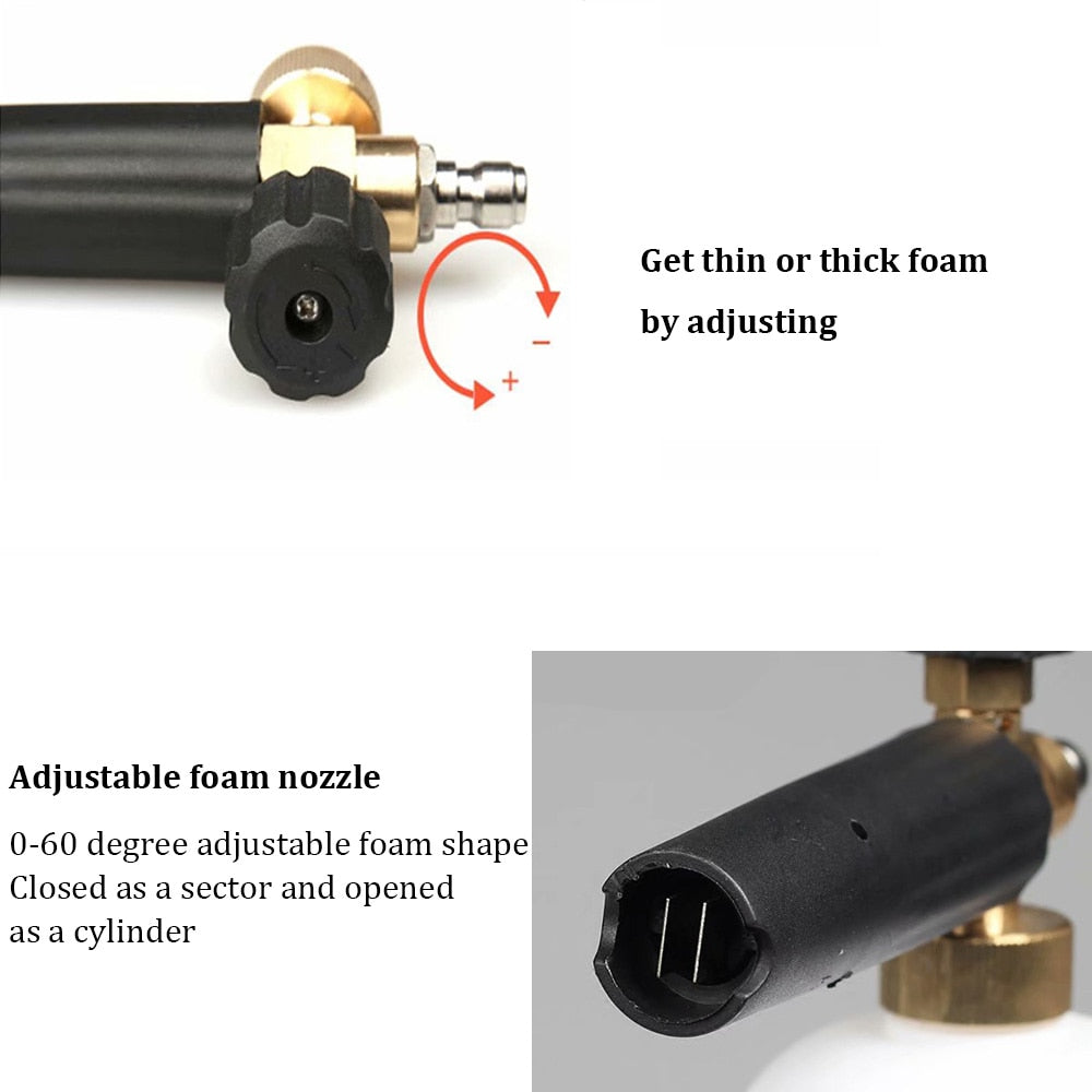 1L Car Washer Jet Adjustable Snow Foam Lance 1/4" Quick Release with 5 Nozzles for Car Washer Water Gun Cleaning Tools - TIKIJTRONICS 0 SPECIFICATIONSWith Water Pipes: NoWater Spray Type: Water ColumnSuits: M22 14MMOrigin: Mainland ChinaNozzle Material: CopperModel Number: ACCT062-03Interface Material: CopperHandle Type: Finger TypeBody Material: Engineering Plastic TIKIJTRONICS  (Store description)