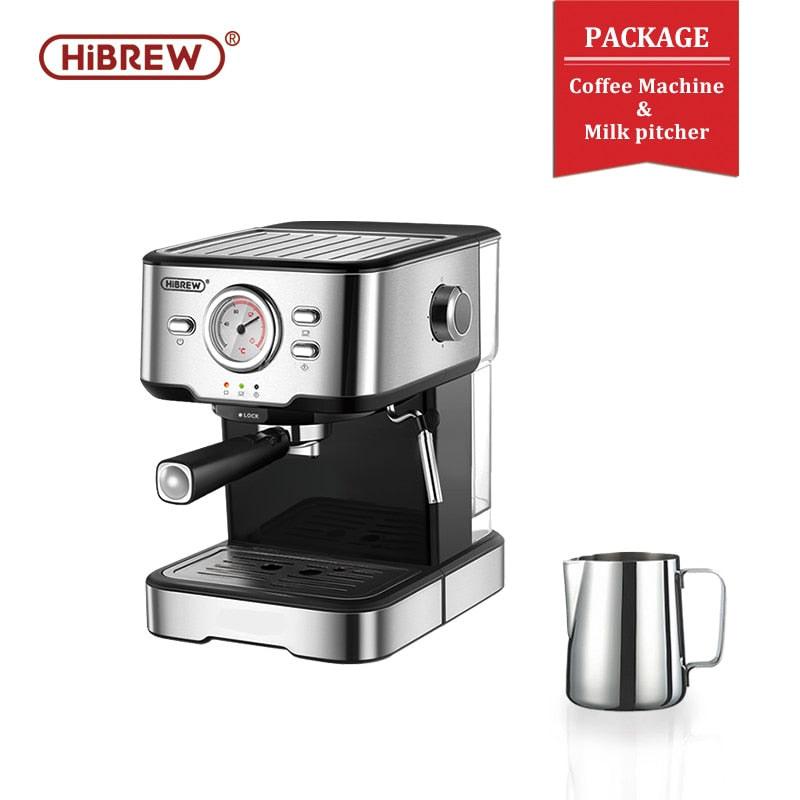 HiBREW Coffee Machine Cafetera 20 Bar Espresso inox Semi Automatic Expresso Cappuccino Hot Water Steam Temperature Display H5 - TIKIJTRONICS 0 SPECIFICATIONSmanual stop: yescup warming: yesauto stop: yesVoltage (V): 220V-240VType: Espresso Coffee MakerOrigin: Mainland ChinaHousing Material: Stainless SteelHiBREW Model: H5Function: EspressoCertification: CB,CE,GS,LFGB,UL,URCapacity (Cup): <5 cupsBrand Name: HiBREW TIKIJTRONICS  (Store description)