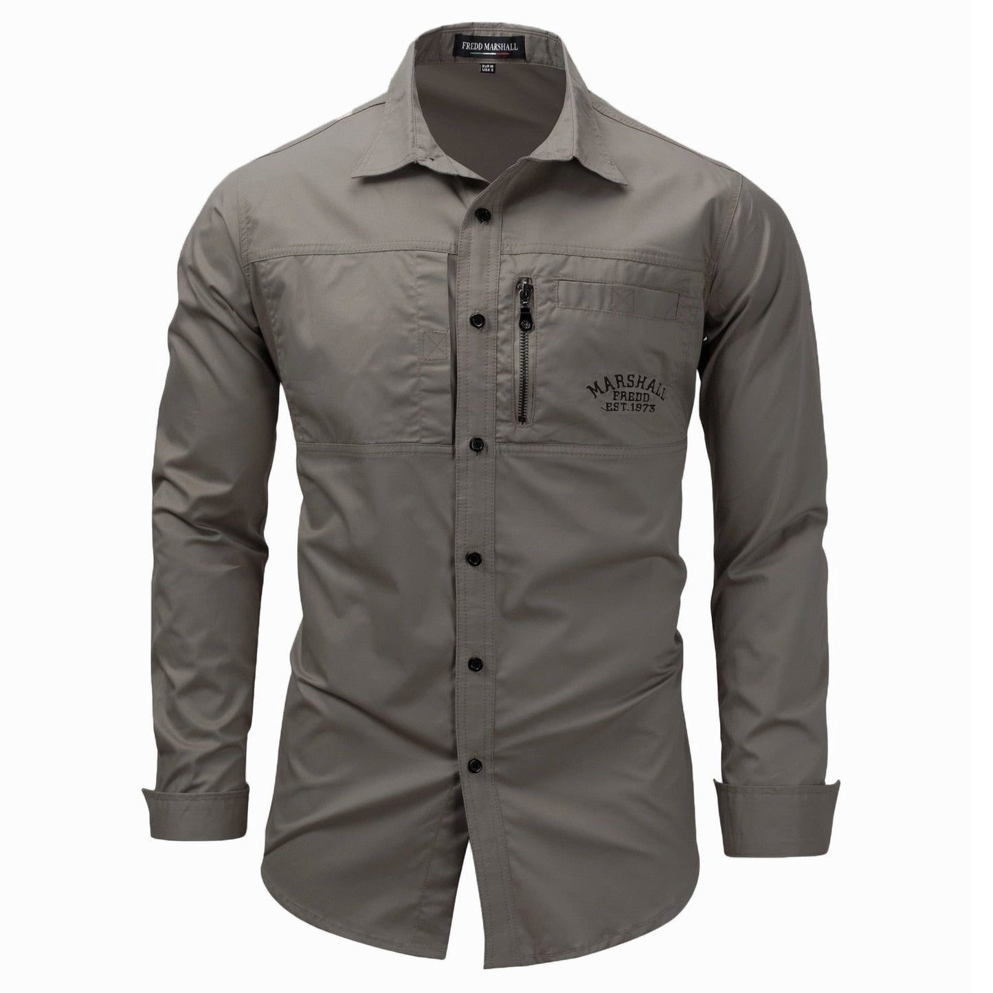 High quality Men's Slim Fit Dress Shirts Masculina Business Male Long Sleeves Army Casual Turn Down Neck Shirt Homme 3XL - Premium 0 from TIKIJTRONICS - Just $18.48! Shop now at TIKIJTRONICS