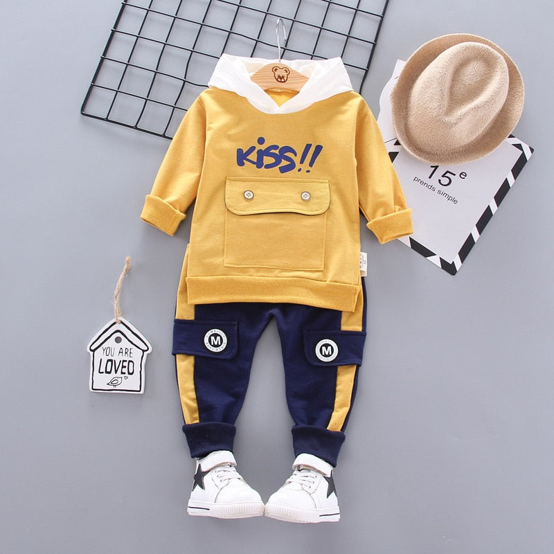 IENENS 2PC Children's Sets Boys Long Sleeves Outfits Clothing Kids Baby Boy Casual Cotton Tracksuits Clothes Hoodie + Trousers - Premium 0 from TIKIJTRONICS - Just $12.59! Shop now at TIKIJTRONICS