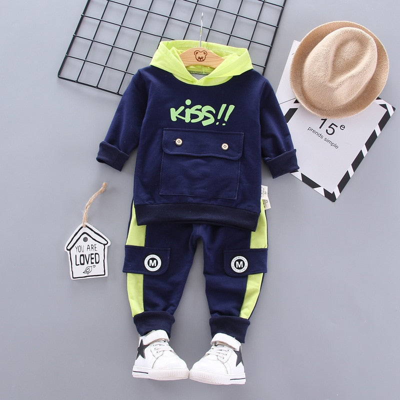 IENENS 2PC Children's Sets Boys Long Sleeves Outfits Clothing Kids Baby Boy Casual Cotton Tracksuits Clothes Hoodie + Trousers - Premium 0 from TIKIJTRONICS - Just $12.59! Shop now at TIKIJTRONICS