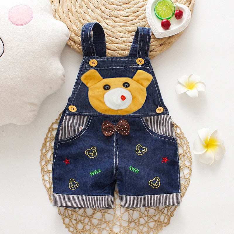 IENENS Summer Thin Cartoons Shorts Baby Toddler Boy Jeans Overalls Dungarees Child Kids Boys Denim Trousers Infant Short Pants - TIKIJTRONICS # 0