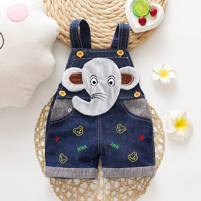 IENENS Summer Thin Cartoons Shorts Baby Toddler Boy Jeans Overalls Dungarees Child Kids Boys Denim Trousers Infant Short Pants - TIKIJTRONICS # 0