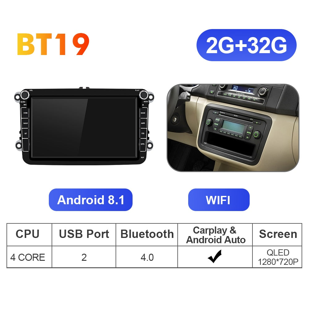 Isudar T72 2 Din Car Multimedia player Android 10 For VW/Volkswagen/POLO/PASSAT B6/B7/Golf/Tiguan/Skoda GPS Car Radio Audio Auto - Premium 0 from TIKIJTRONICS - Just $106.98! Shop now at TIKIJTRONICS