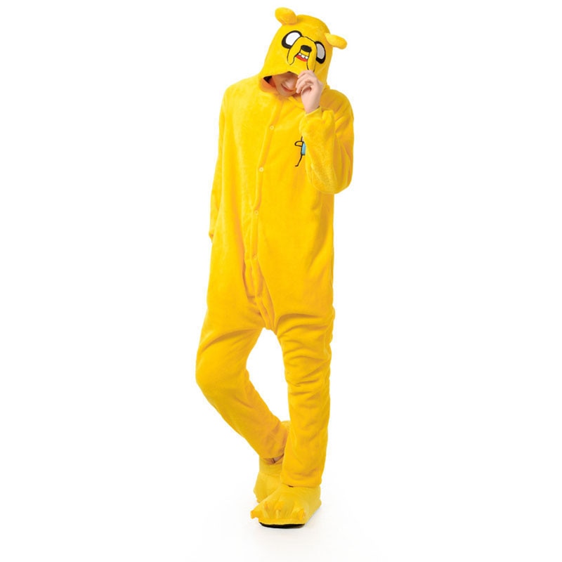 Jake Onesie Kigurumis  Yellow Dog Pajama Women Adult Soft Warm Sleepwear Festival Party Outfit  Winter Funny Cartoon Jumpsuit - TIKIJTRONICS # 0