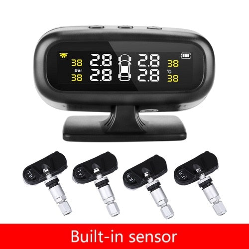 Jansite Original Solar TPMS Car Tire Pressure Alarm Monitor System Display Intelligent Temperature Warning Fuel Save 4 Sensors - TIKIJTRONICS # 0