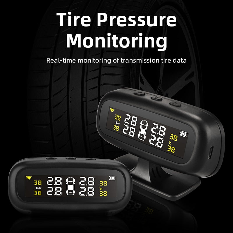 Jansite Original Solar TPMS Car Tire Pressure Alarm Monitor System Display Intelligent Temperature Warning Fuel Save 4 Sensors - TIKIJTRONICS # 0