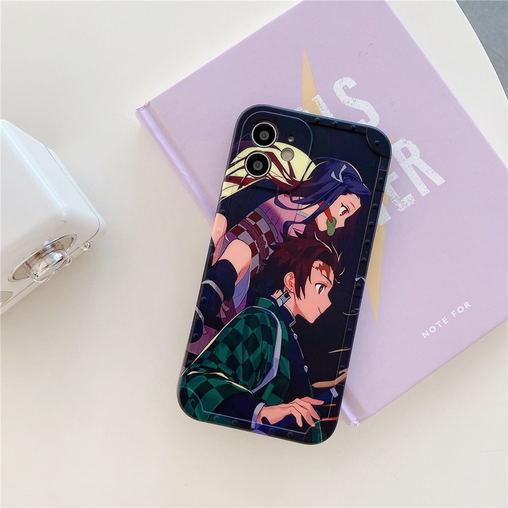 Japan Anime Demon Slayer Kamado Tanjirou Nezuko Phone Case for IPhone 14 13 12 11 Pro X Xs Max XR 7 8 Plus Soft Silicone Cover - TIKIJTRONICS # 0