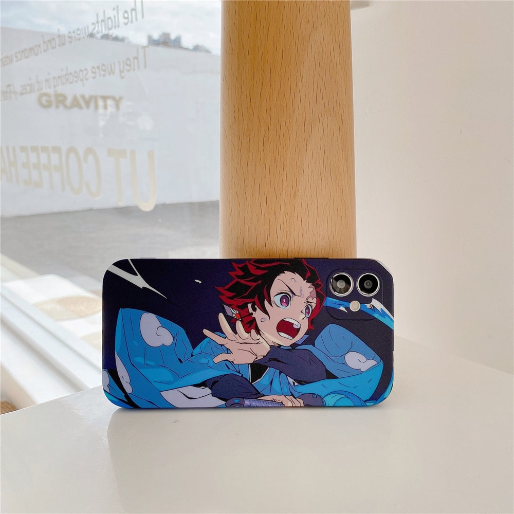 Japan Anime Demon Slayer Kamado Tanjirou Nezuko Phone Case for IPhone 14 13 12 11 Pro X Xs Max XR 7 8 Plus Soft Silicone Cover - TIKIJTRONICS # 0