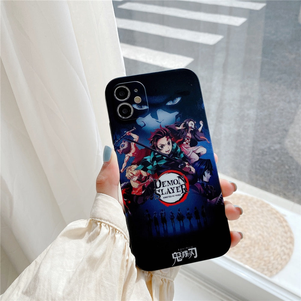 Japan Anime Demon Slayer Kamado Tanjirou Nezuko Phone Case for IPhone 14 13 12 11 Pro X Xs Max XR 7 8 Plus Soft Silicone Cover - TIKIJTRONICS # 0