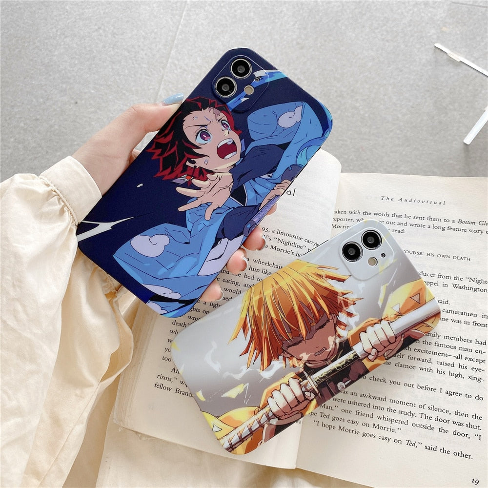 Japan Anime Demon Slayer Kamado Tanjirou Nezuko Phone Case for IPhone 14 13 12 11 Pro X Xs Max XR 7 8 Plus Soft Silicone Cover - TIKIJTRONICS # 0