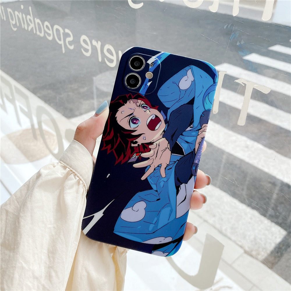 Japan Anime Demon Slayer Kamado Tanjirou Nezuko Phone Case for IPhone 14 13 12 11 Pro X Xs Max XR 7 8 Plus Soft Silicone Cover - TIKIJTRONICS # 0