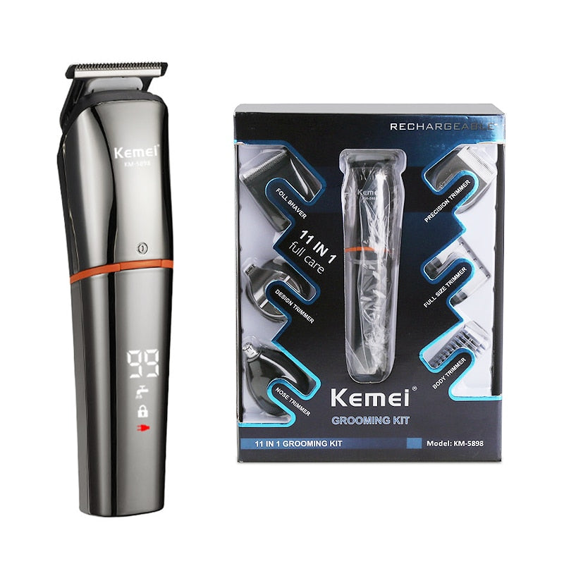 KEMEI Electric Hair Clipper LED Display for Men Professional Hair Trimmer USB Charging Rechargeable Hair Cutting Beard Machine - TIKIJTRONICS 0 SPECIFICATIONSSize: 16*3.9cmOrigin: Mainland ChinaModel Number: Km-5898Material: ABSItem Type: Hair TrimmerCommodity Quality Certification: 3C,ceBrand Name: Kemei TIKIJTRONICS  (Store description)