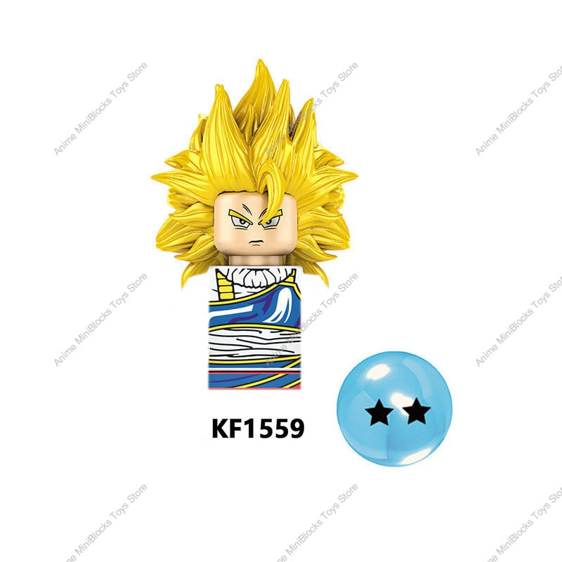 KF6158 Dragon Ball Z Building Blocks Son Goku Broli Gamma Vegeta Anime Cartoon Mini Action Toy Bricks Kids Gift KF6142 KF6165 TIKIJTRONICS