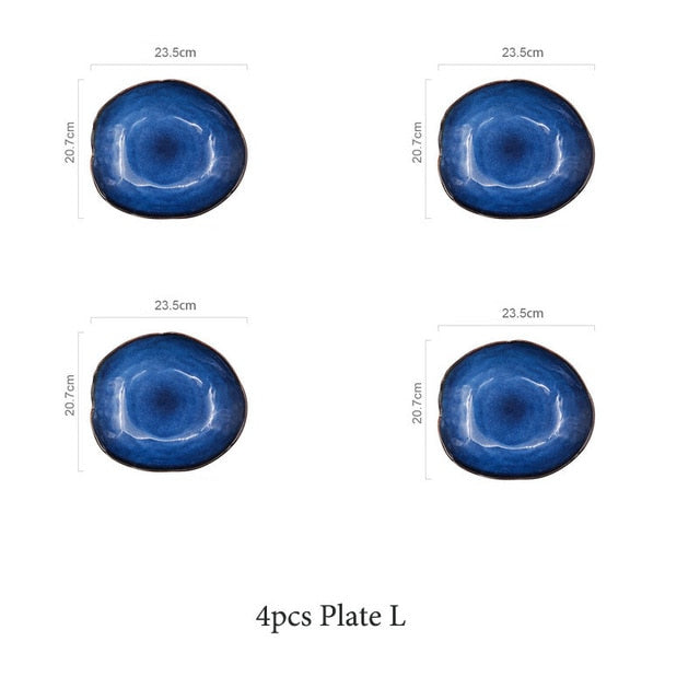 KINGLANG 1/2/4 Pcs  Nordic Ceramic Food Dish Plate Household Pottery Irregular Dish Salad Platter Dish Dinnerware - TIKIJTRONICS 0 SPECIFICATIONSShape: RoundPattern: SolidOrigin: Mainland ChinaMaterial: CeramicBrand Name: KINGLANG TIKIJTRONICS  (Store description)