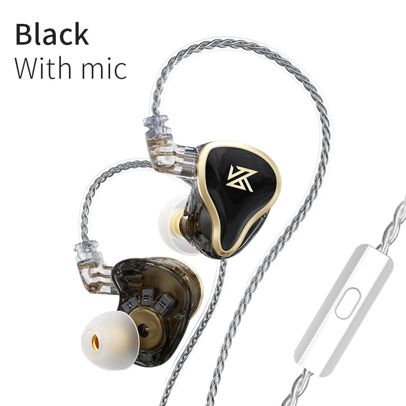 KZ ZAS Earphones 7BA+1DD Dynamic Hybrid Wired Headphones HiFi Bass Sport Headset With Microphones in Ear Monitors TIKIJTRONICS