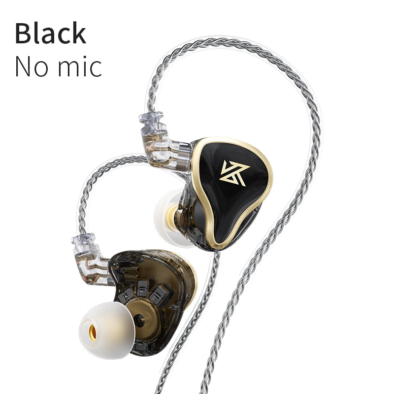 KZ ZAS Earphones 7BA+1DD Dynamic Hybrid Wired Headphones HiFi Bass Sport Headset With Microphones in Ear Monitors TIKIJTRONICS