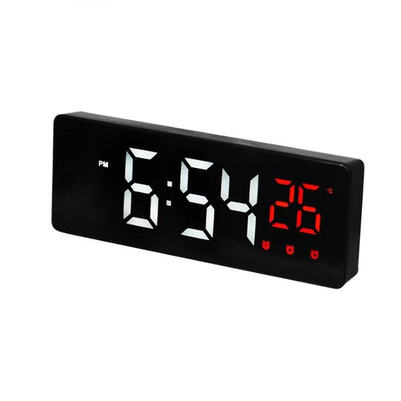 LED Digital Alarm Clock Snooze Temperature Date Display USB Desktop Strip Mirror LED Clocks for Living Room Decoration - Premium 0 from TIKIJTRONICS - Just $10.35! Shop now at TIKIJTRONICS