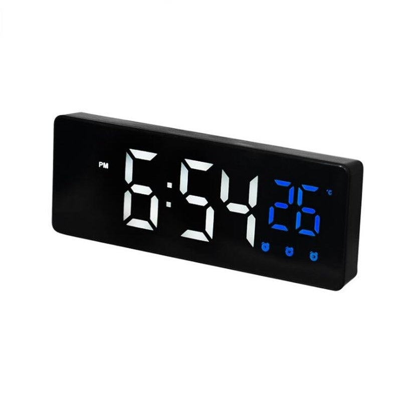 LED Digital Alarm Clock Snooze Temperature Date Display USB Desktop Strip Mirror LED Clocks for Living Room Decoration - Premium 0 from TIKIJTRONICS - Just $10.35! Shop now at TIKIJTRONICS