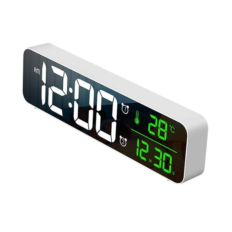 LED Digital Alarm Clock Snooze Temperature Date Display USB Desktop Strip Mirror LED Clocks for Living Room Decoration - Premium 0 from TIKIJTRONICS - Just $10.35! Shop now at TIKIJTRONICS