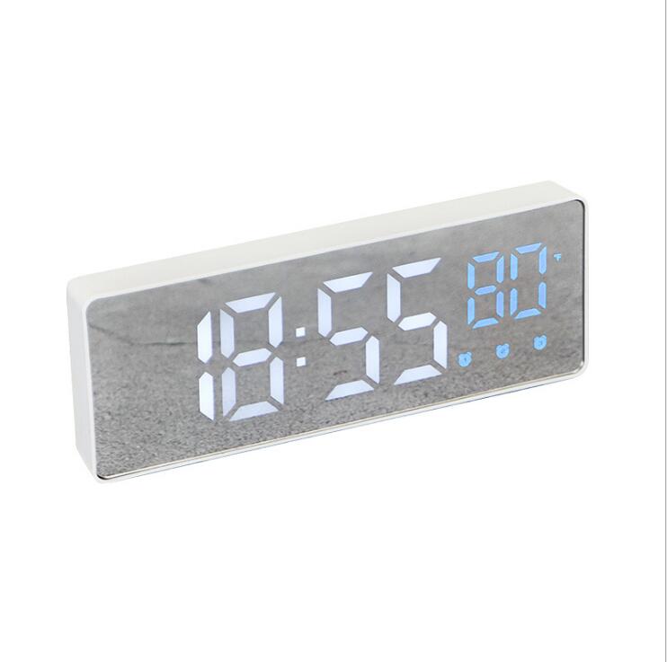 LED Digital Alarm Clock Snooze Temperature Date Display USB Desktop Strip Mirror LED Clocks for Living Room Decoration - Premium 0 from TIKIJTRONICS - Just $10.35! Shop now at TIKIJTRONICS