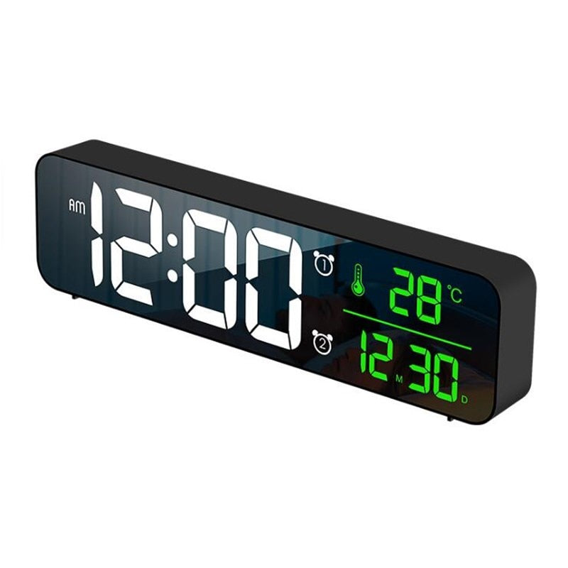 LED Digital Alarm Clock Snooze Temperature Date Display USB Desktop Strip Mirror LED Clocks for Living Room Decoration - Premium 0 from TIKIJTRONICS - Just $10.35! Shop now at TIKIJTRONICS