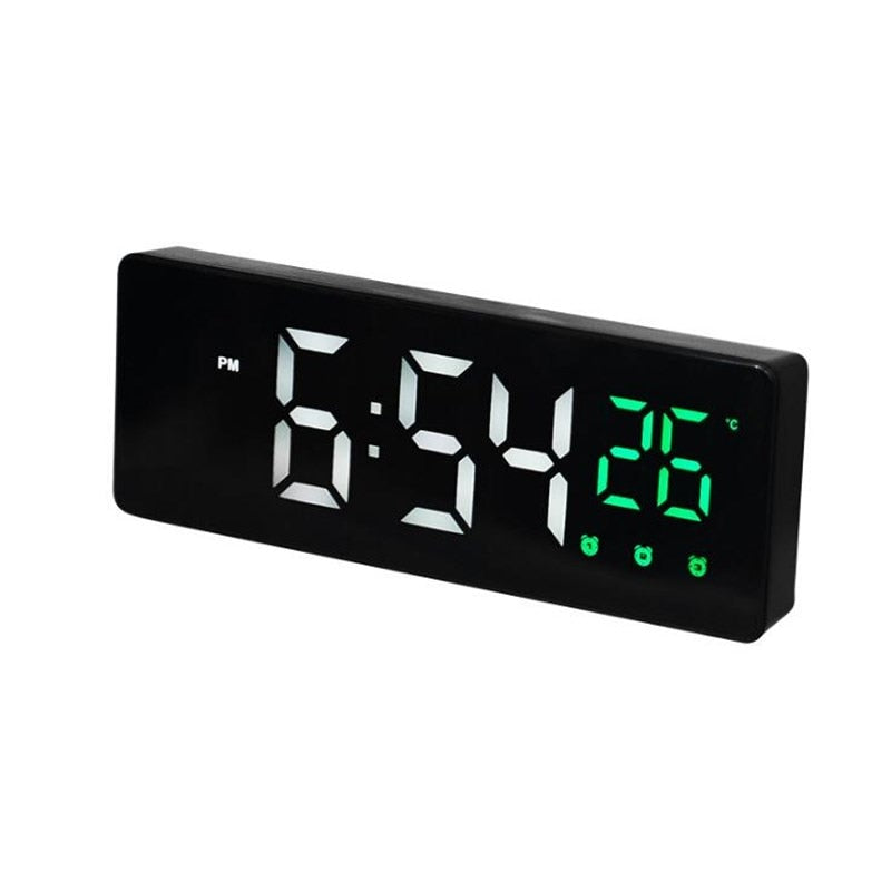 LED Digital Alarm Clock Snooze Temperature Date Display USB Desktop Strip Mirror LED Clocks for Living Room Decoration - Premium 0 from TIKIJTRONICS - Just $10.35! Shop now at TIKIJTRONICS