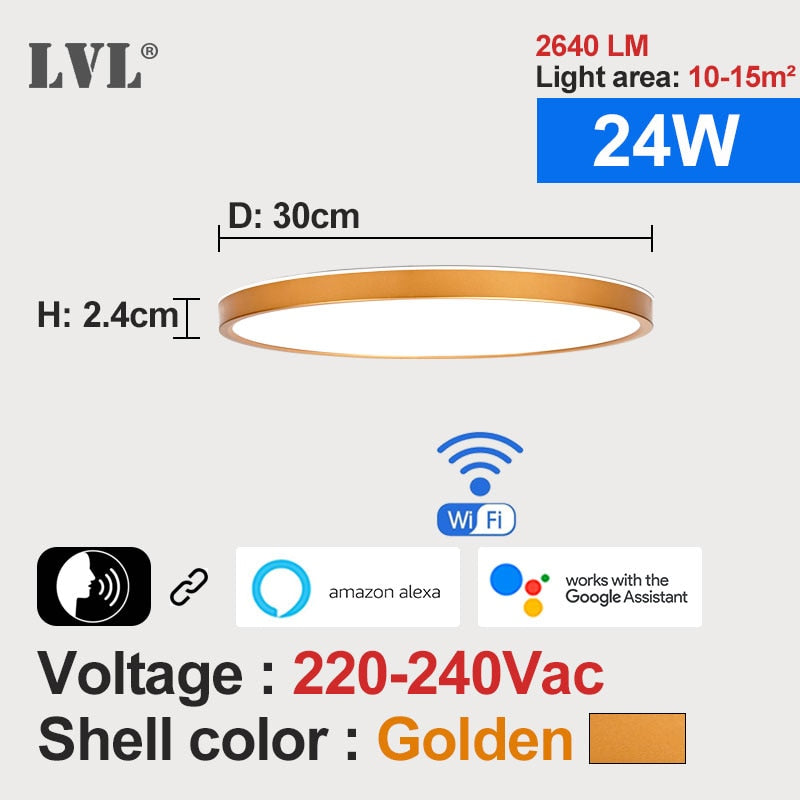 LED Smart Panel Light WiFi App Voice Control Work With Google Home Alexa Echo Ultrathin Surface Mounting LED Panel - Premium 0 from TIKIJTRONICS - Just $24.19! Shop now at TIKIJTRONICS