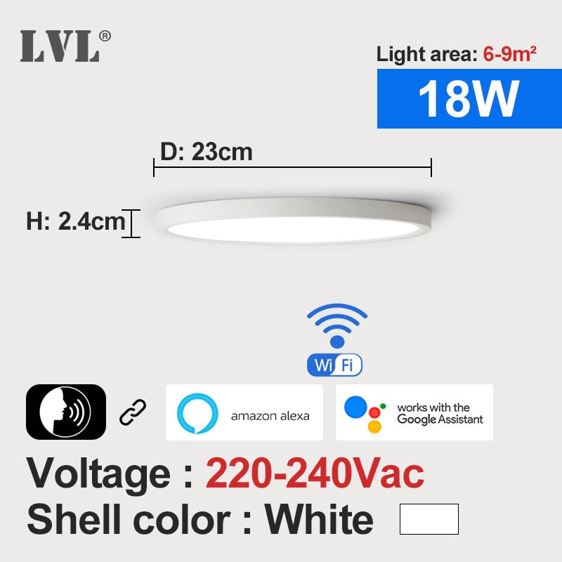 LED Smart Panel Light WiFi App Voice Control Work With Google Home Alexa Echo Ultrathin Surface Mounting LED Panel - Premium 0 from TIKIJTRONICS - Just $24.19! Shop now at TIKIJTRONICS