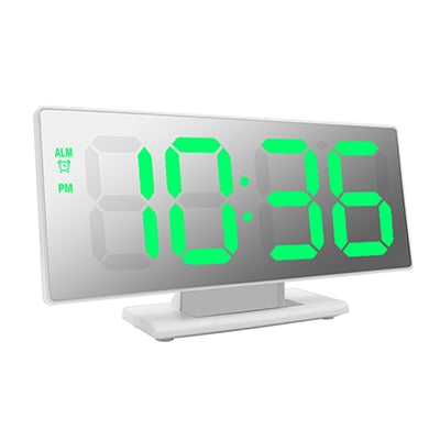 LED Digital Alarm Clock Mirror Electronic Clocks Multifunction Large LCD Display Digital Table Clock with Temperature Calendar - TIKIJTRONICS # 0