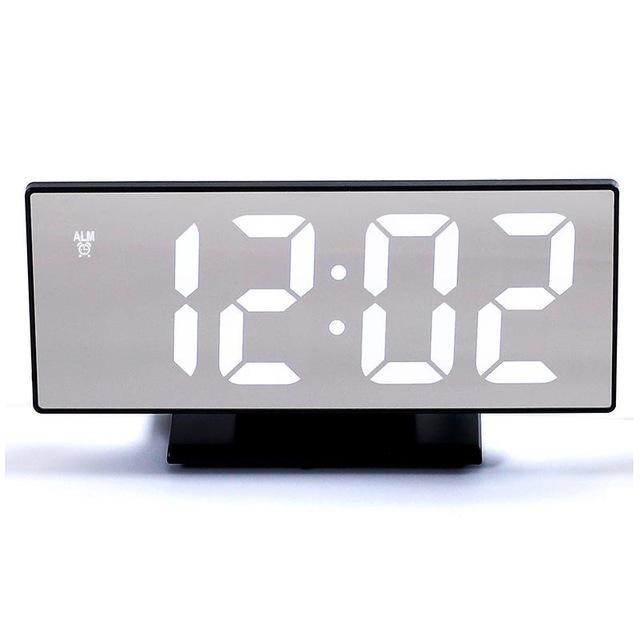 LED Digital Alarm Clock Mirror Electronic Clocks Multifunction Large LCD Display Digital Table Clock with Temperature Calendar - TIKIJTRONICS # 0