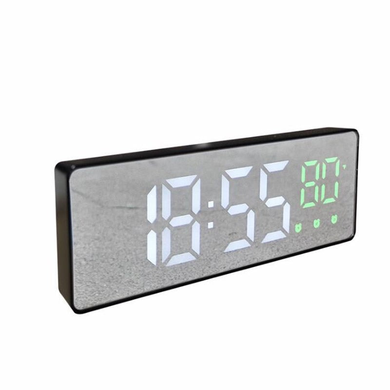 LED Digital Alarm Clock Snooze Temperature Date Display USB Desktop Strip Mirror LED Clocks for Living Room Decoration - TIKIJTRONICS # 0