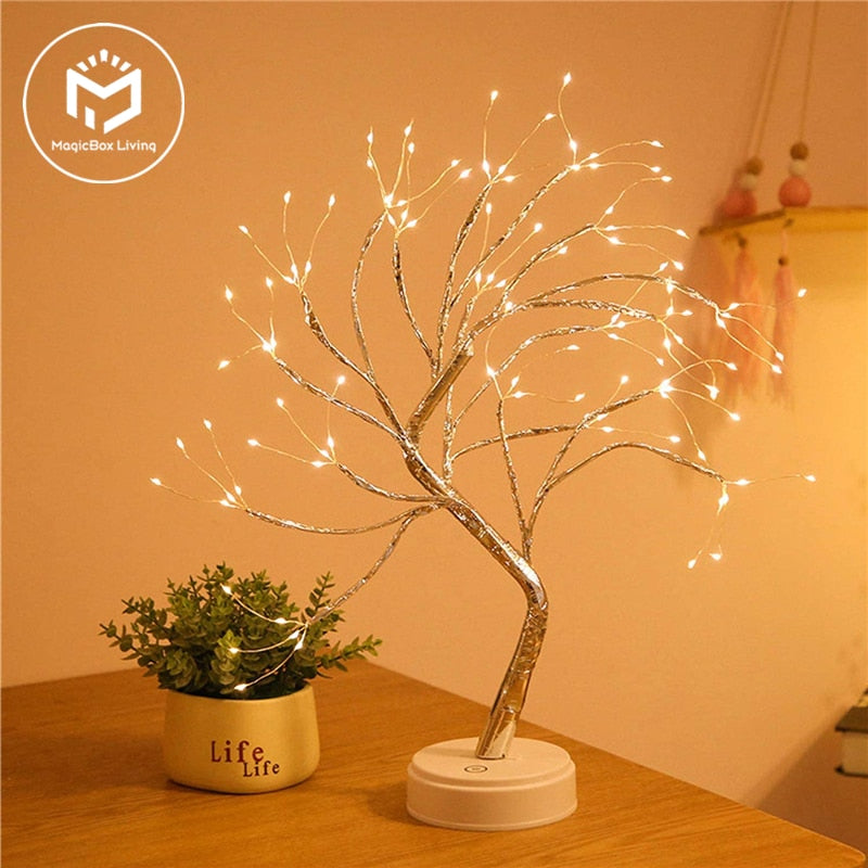 LED Night Light Mini Christmas Tree Copper Wire Garland Lamp For Kids Home Bedroom Decoration Decor Fairy Light Holiday lighting - TIKIJTRONICS # 0