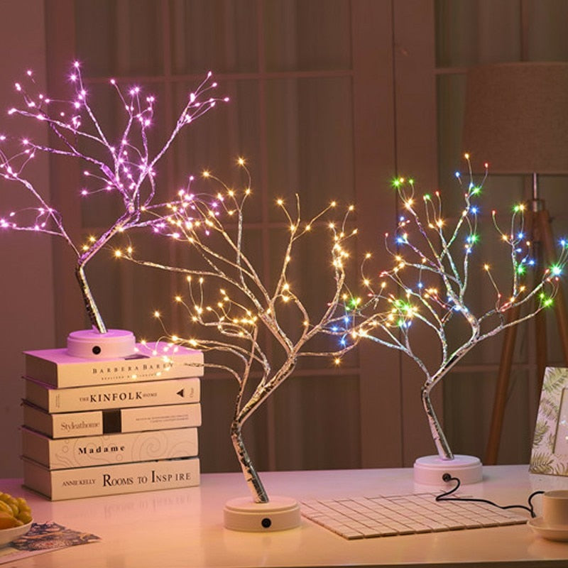 LED Night Light Mini Christmas Tree Copper Wire Garland Lamp For Kids Home Bedroom Decoration Decor Fairy Light Holiday lighting - TIKIJTRONICS # 0