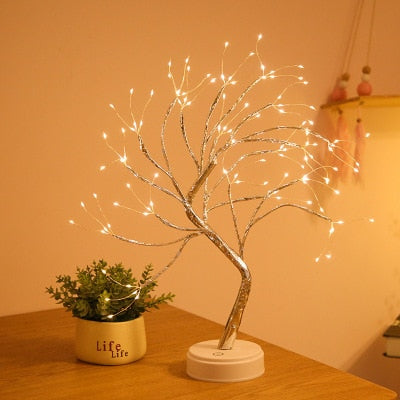 LED Night Light Mini Christmas Tree Copper Wire Garland Lamp For Kids Home Bedroom Decoration Decor Fairy Light Holiday lighting - TIKIJTRONICS # 0